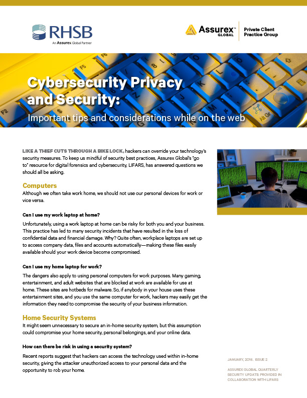 Cyber Privacy and Security White paper cover image