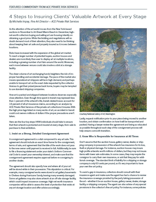 4 Steps to Insuring Art white paper cover image